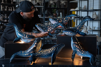 Handmade Ceramic Whale Lamp
