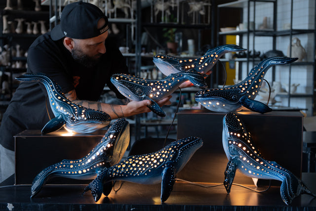 Handmade Ceramic Whale Lamp