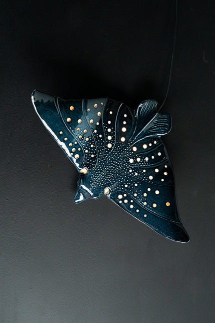 Eagle Ray Ceramic Wall Light – Handmade Ocean-Inspired Lamp
