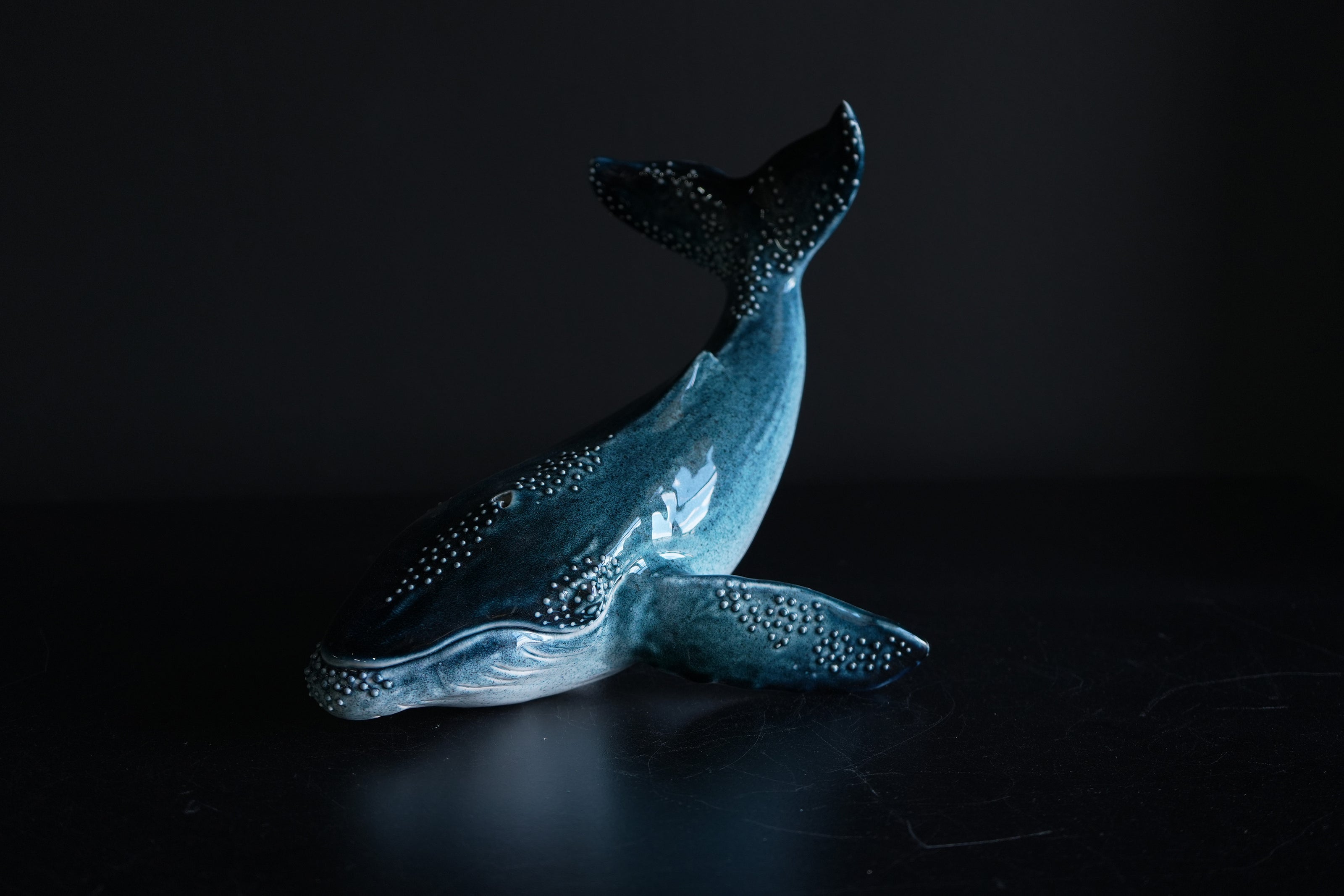 Humpback Whale Sculpture with Raised Tail