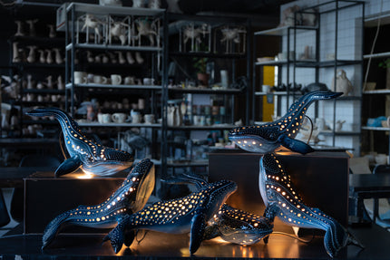 Handmade Ceramic Whale Lamp