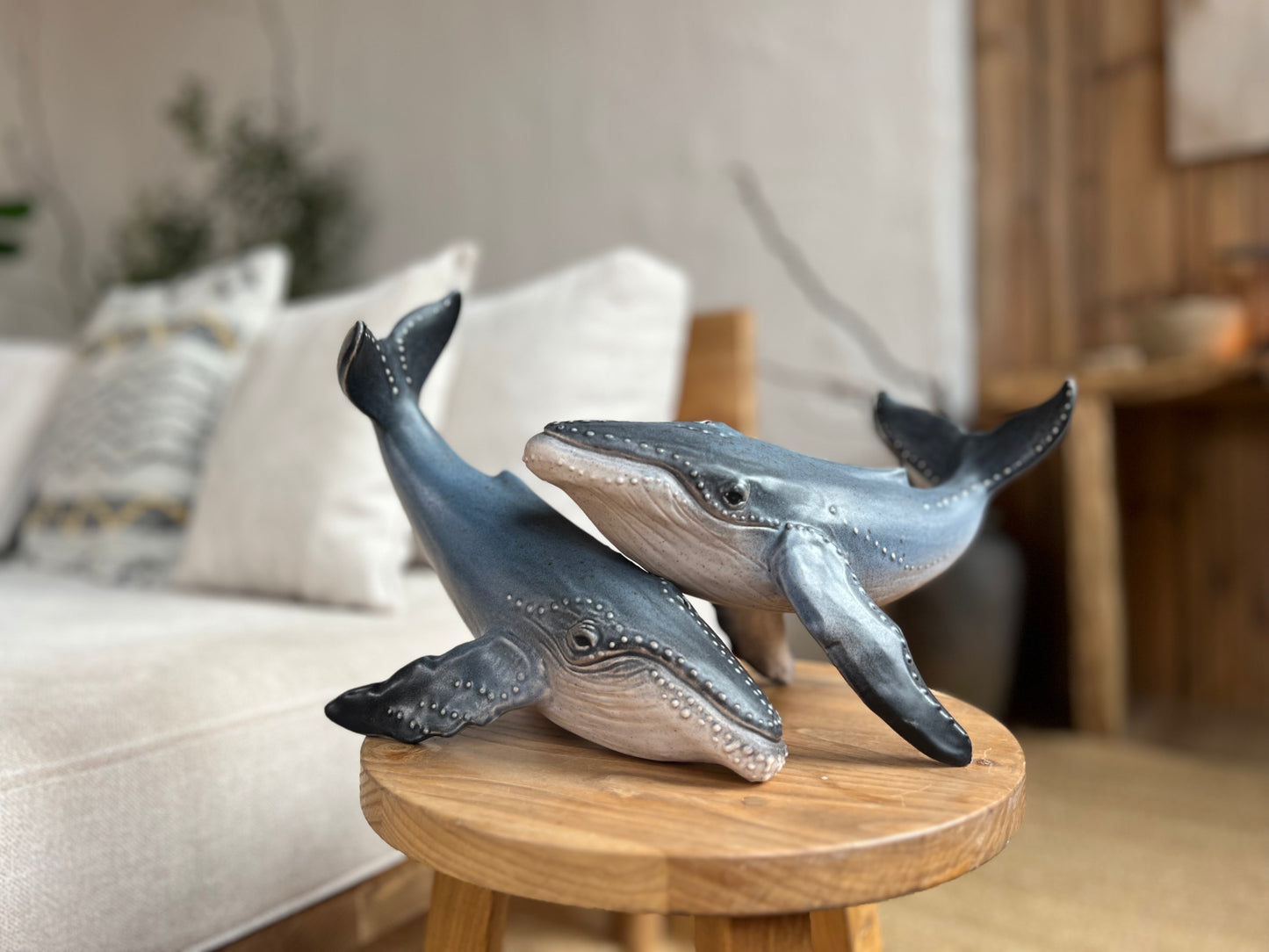 Humpback Whale Sculpture with Raised Tail