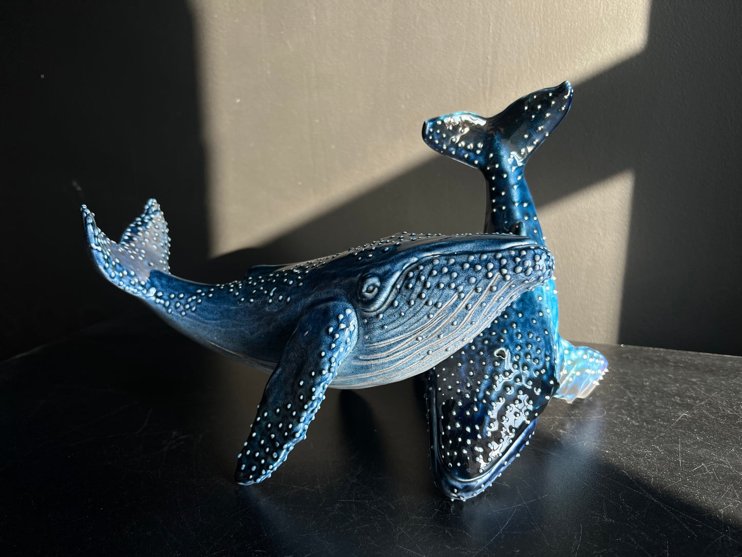 Humpback Whale Sculpture with Raised Tail