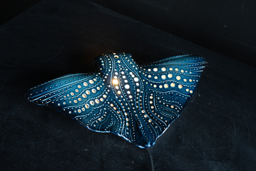 Manta Ray Ceramic Wall Lamp