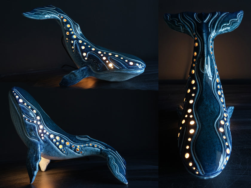 Handmade Ceramic Whale Lamp