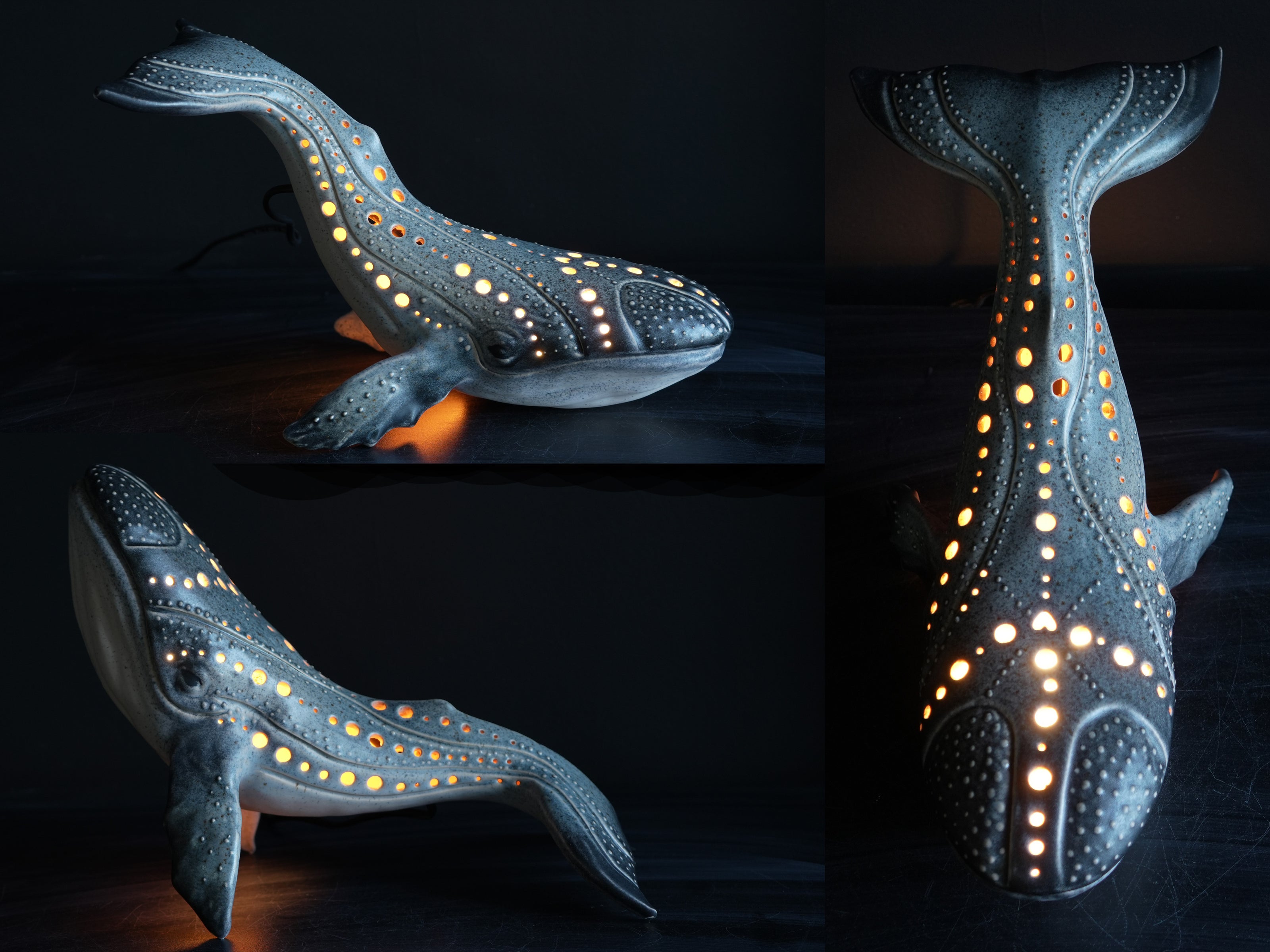 Handmade Ceramic Whale Lamp