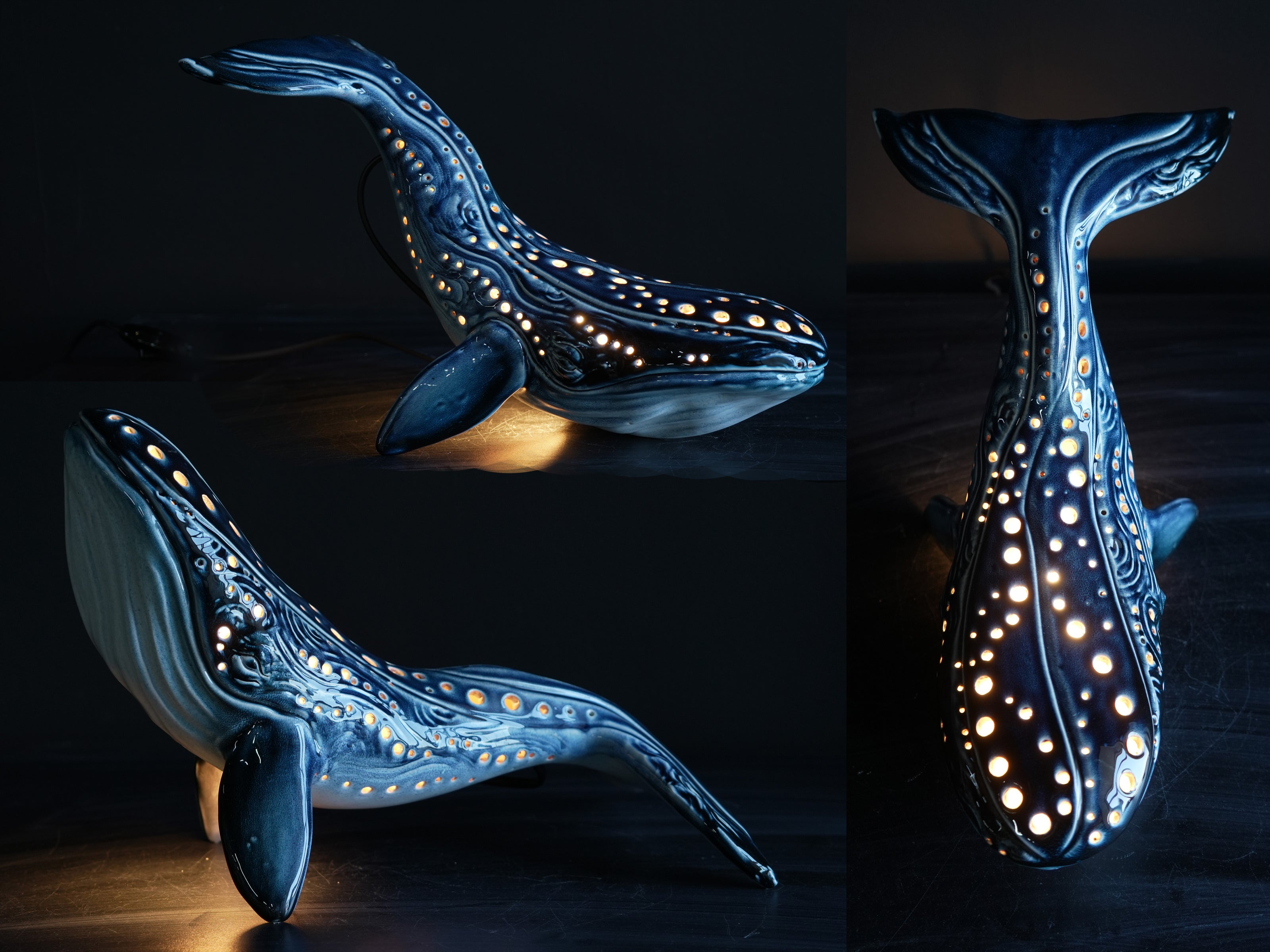 Handmade Ceramic Whale Lamp