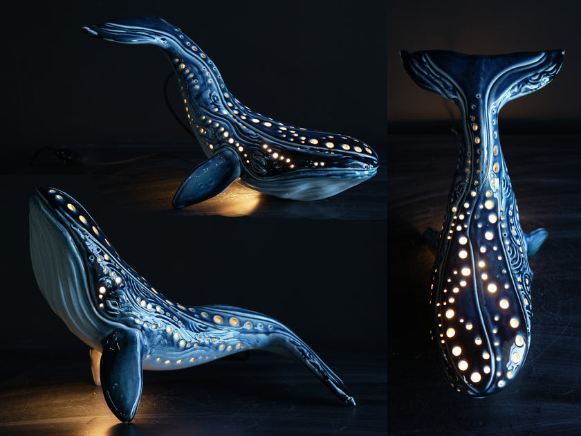 Handmade Ceramic Whale Lamp