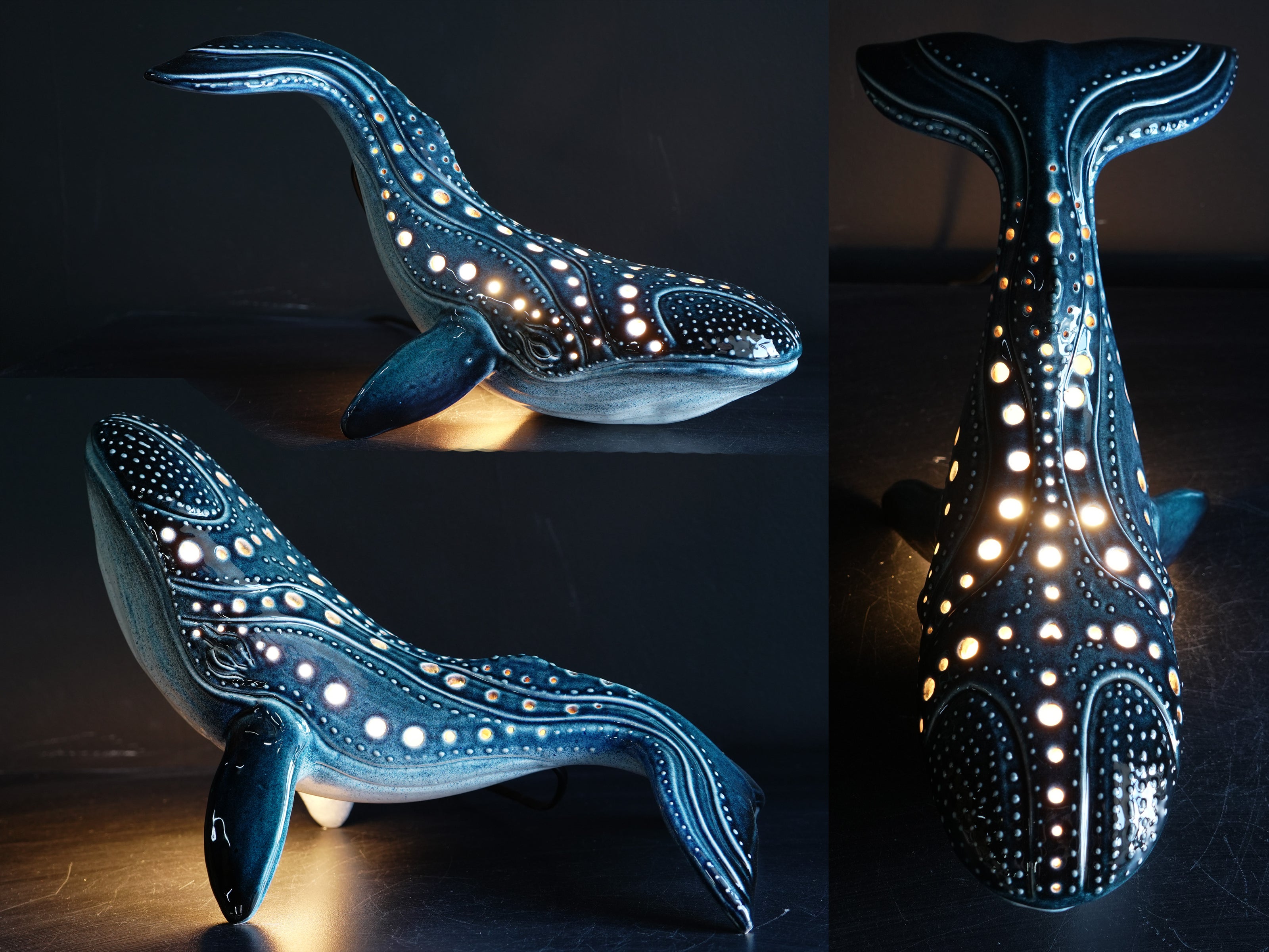 Handmade Ceramic Whale Lamp