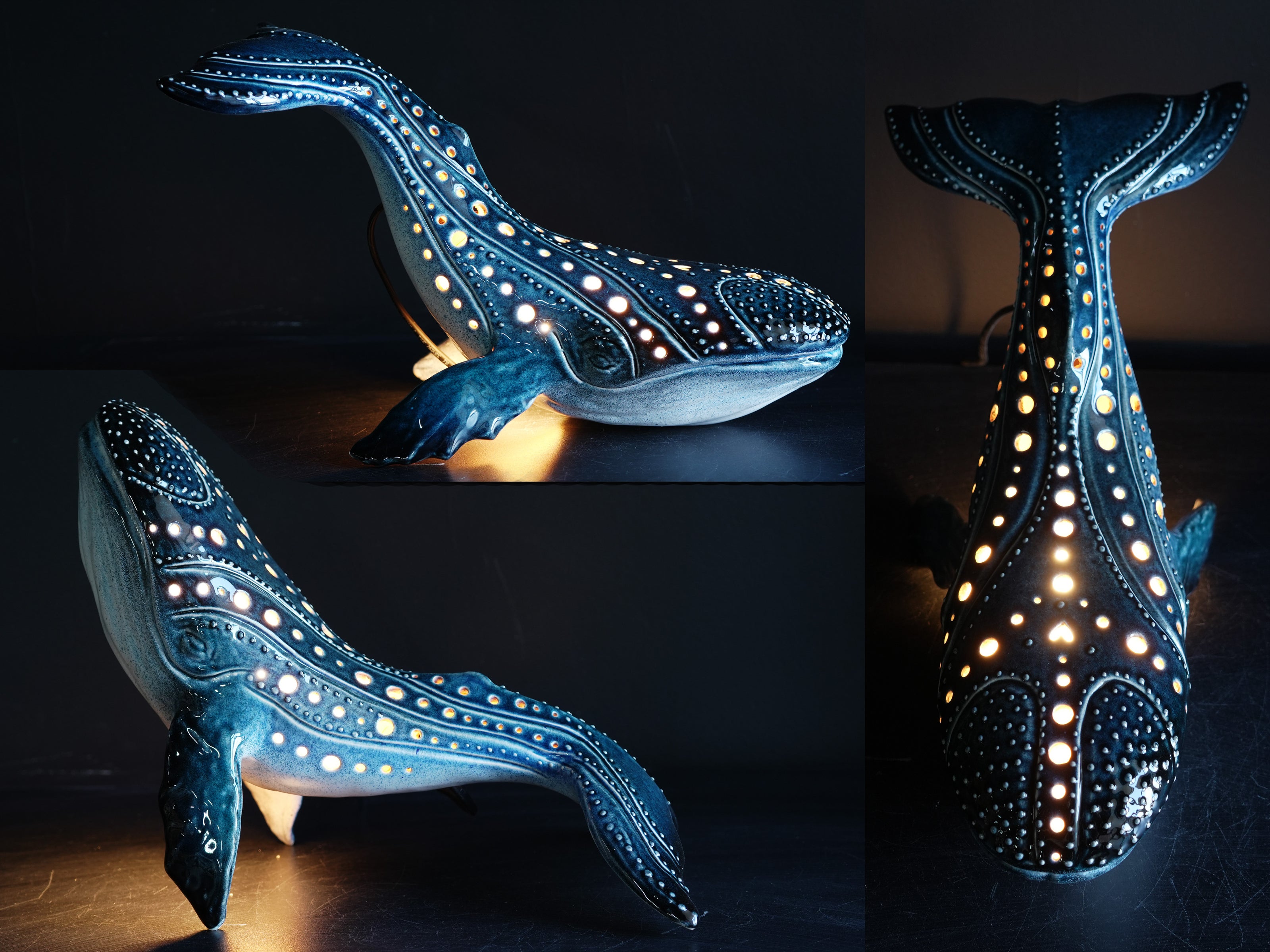 Handmade Ceramic Whale Lamp
