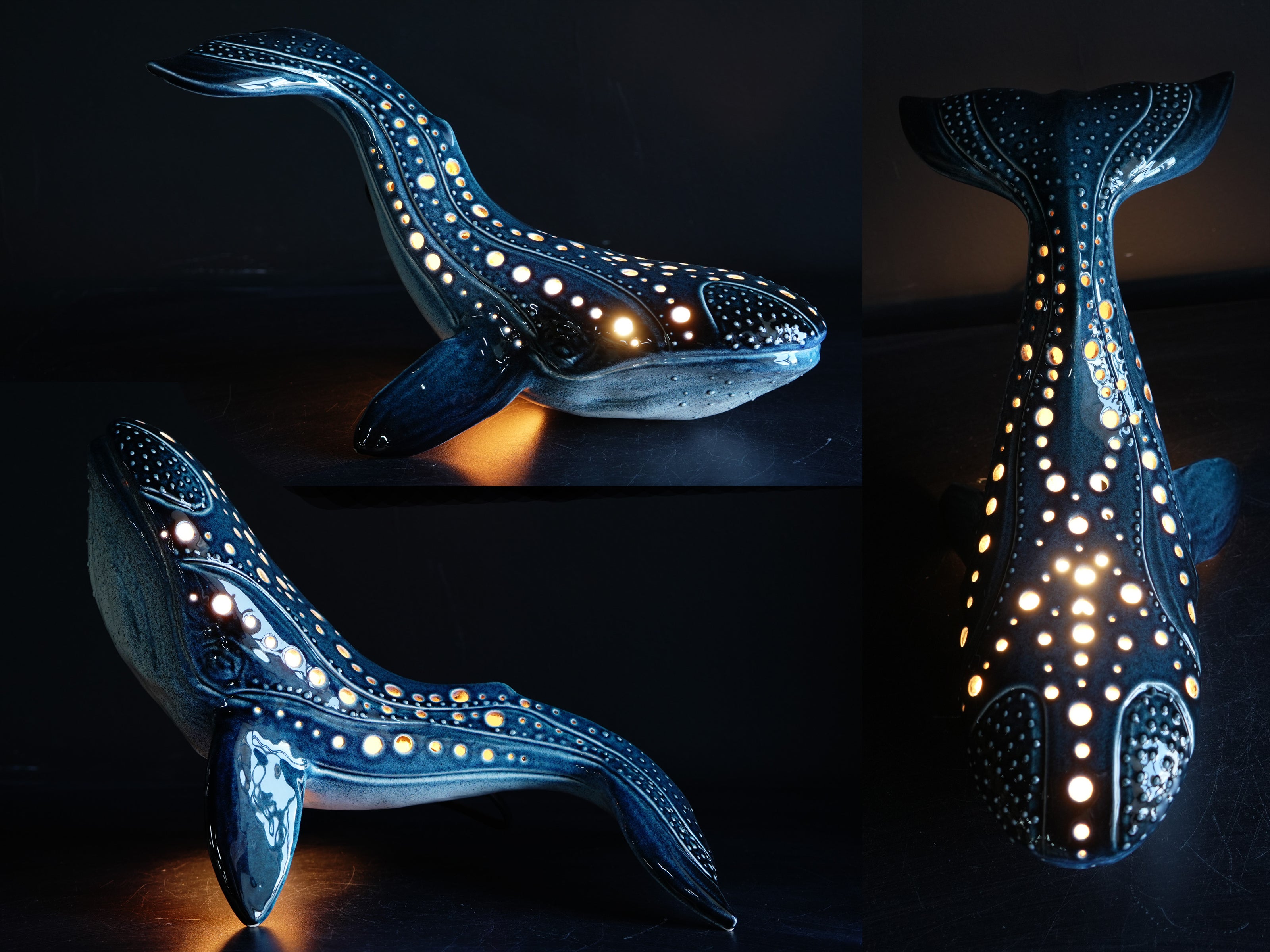 Handmade Ceramic Whale Lamp