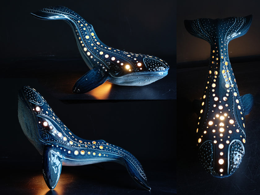 Handmade Ceramic Whale Lamp