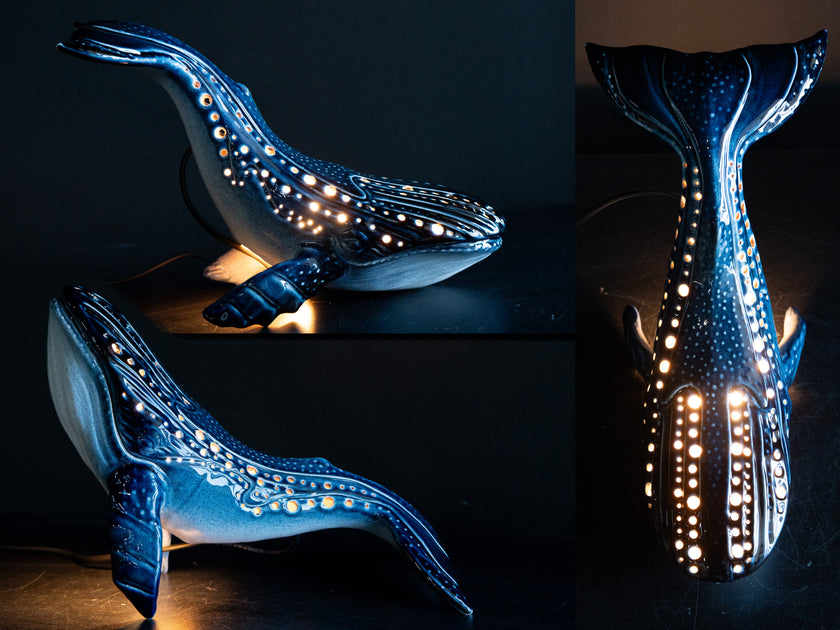 Handmade Ceramic Whale Lamp