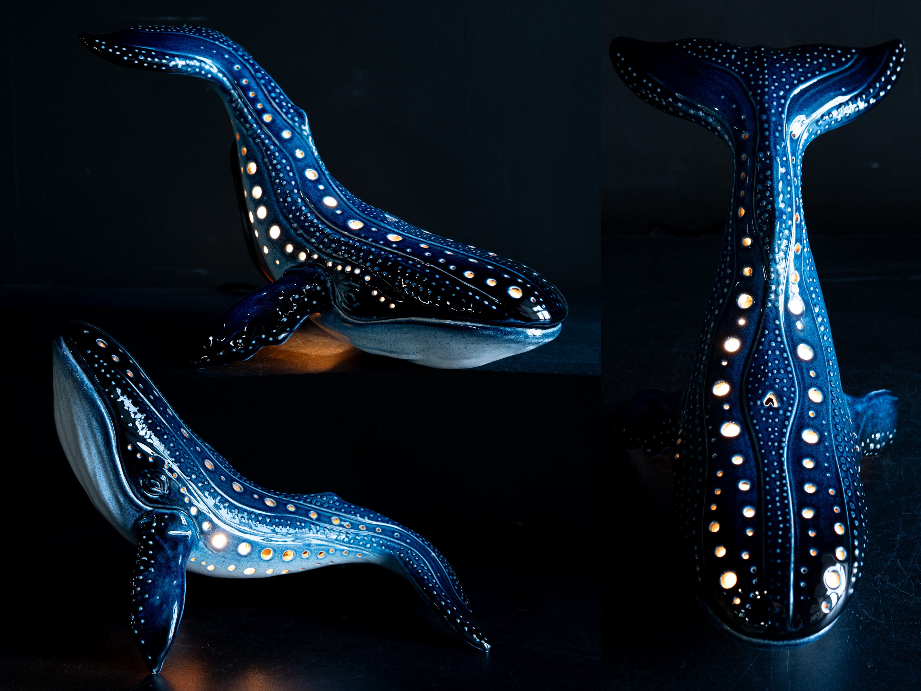 Handmade Ceramic Whale Lamp