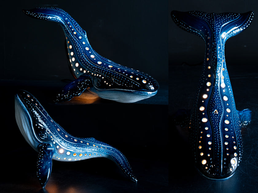 Handmade Ceramic Whale Lamp