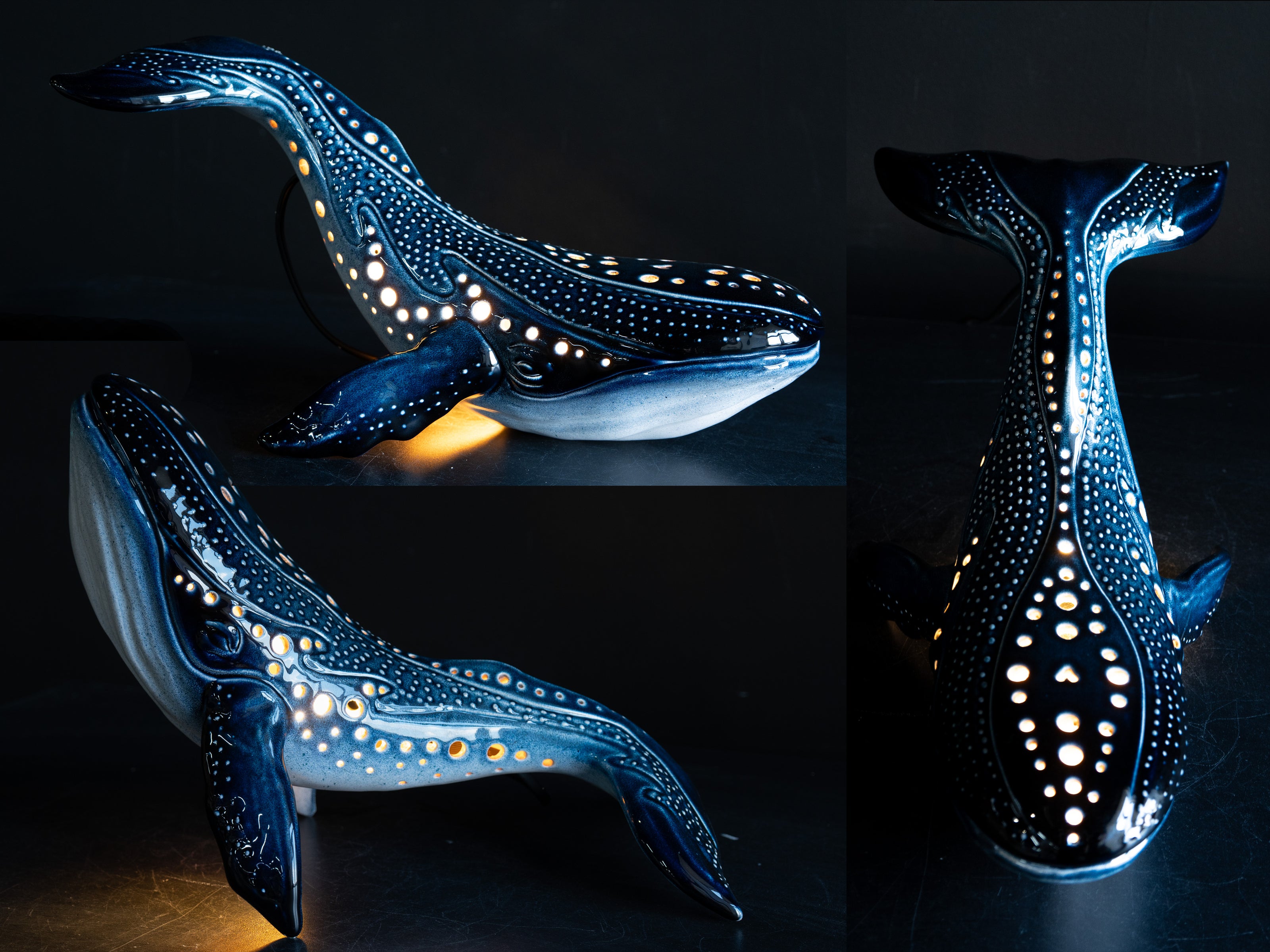 Handmade Ceramic Whale Lamp