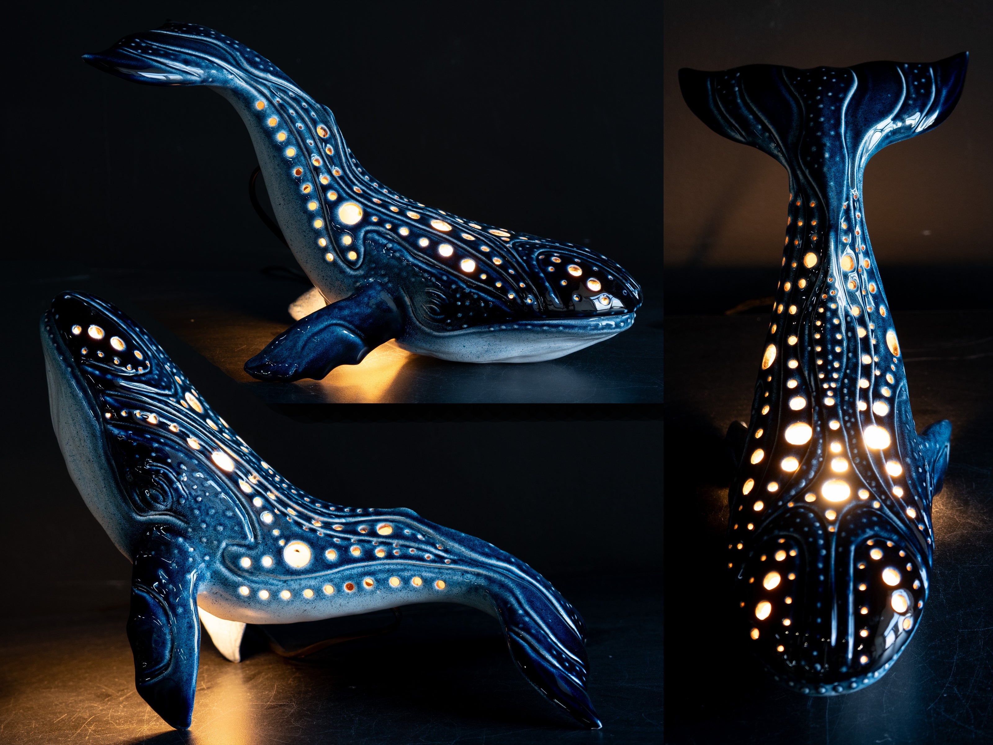 Handmade Ceramic Whale Lamp
