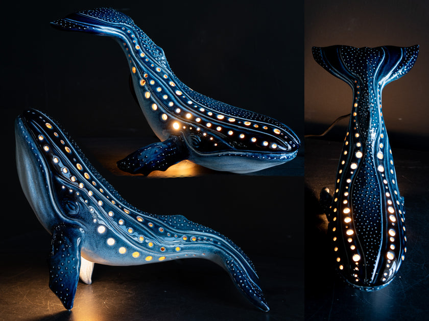 Handmade Ceramic Whale Lamp