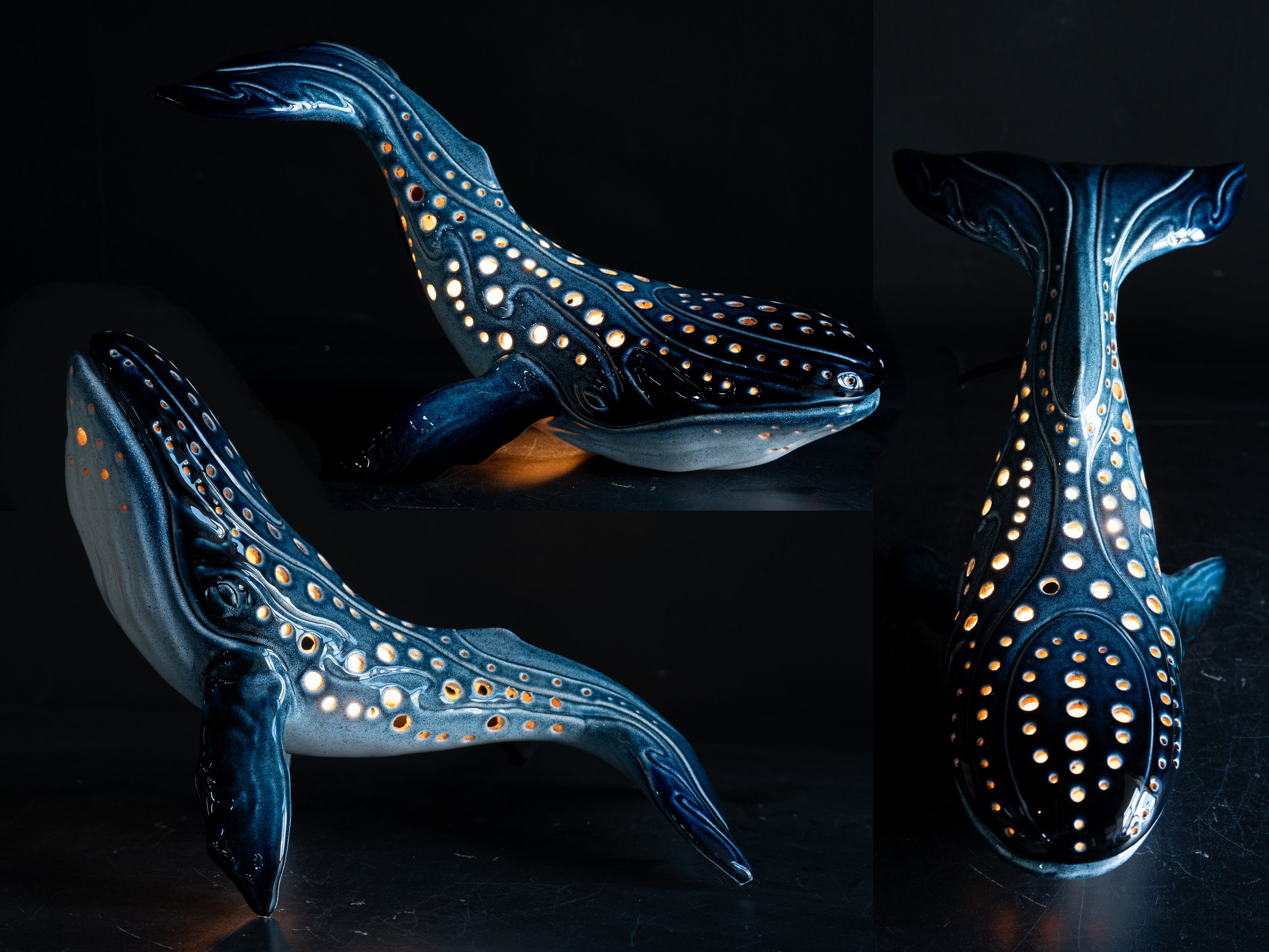 Handmade Ceramic Whale Lamp