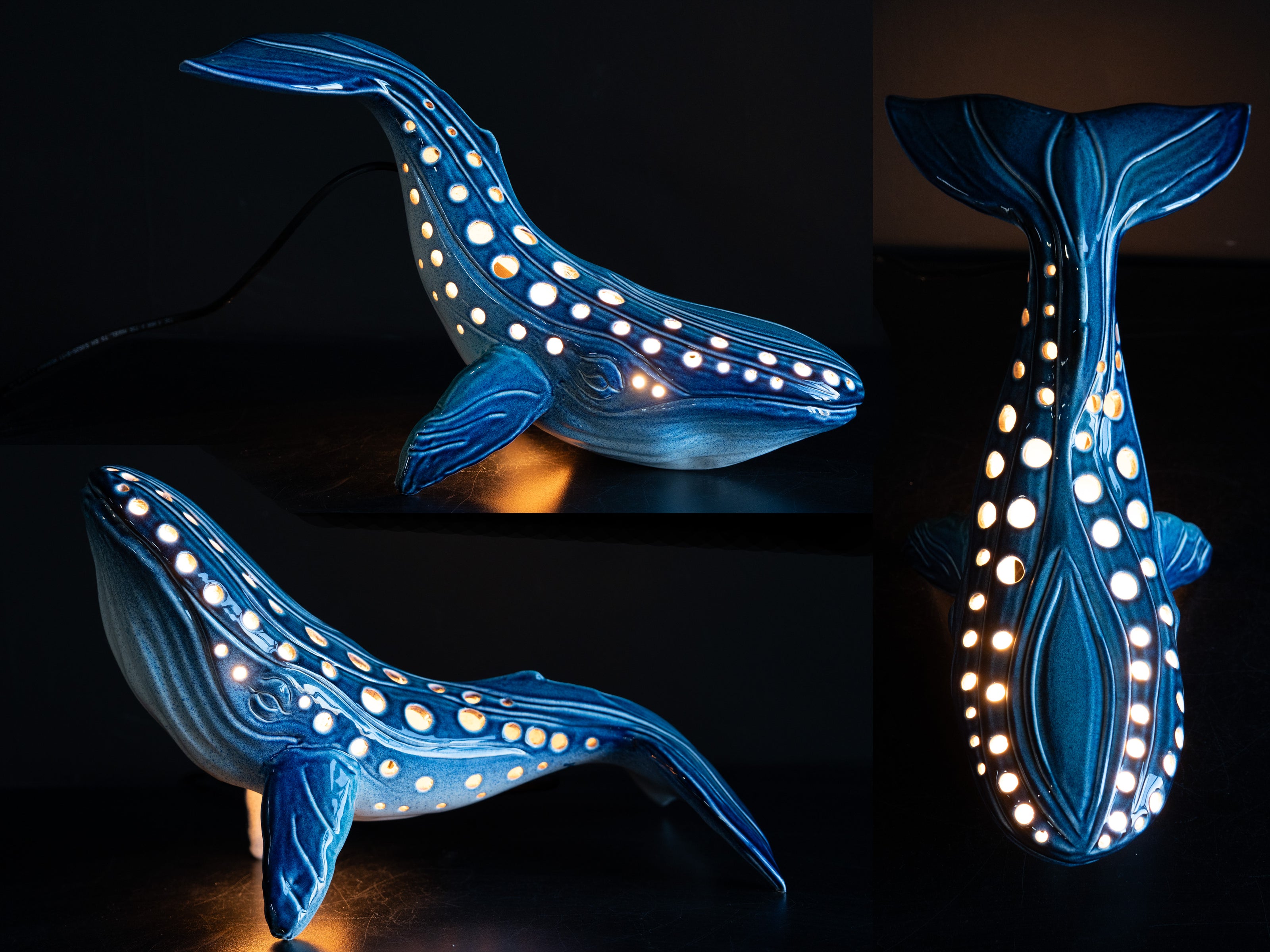 Handmade Ceramic Whale Lamp