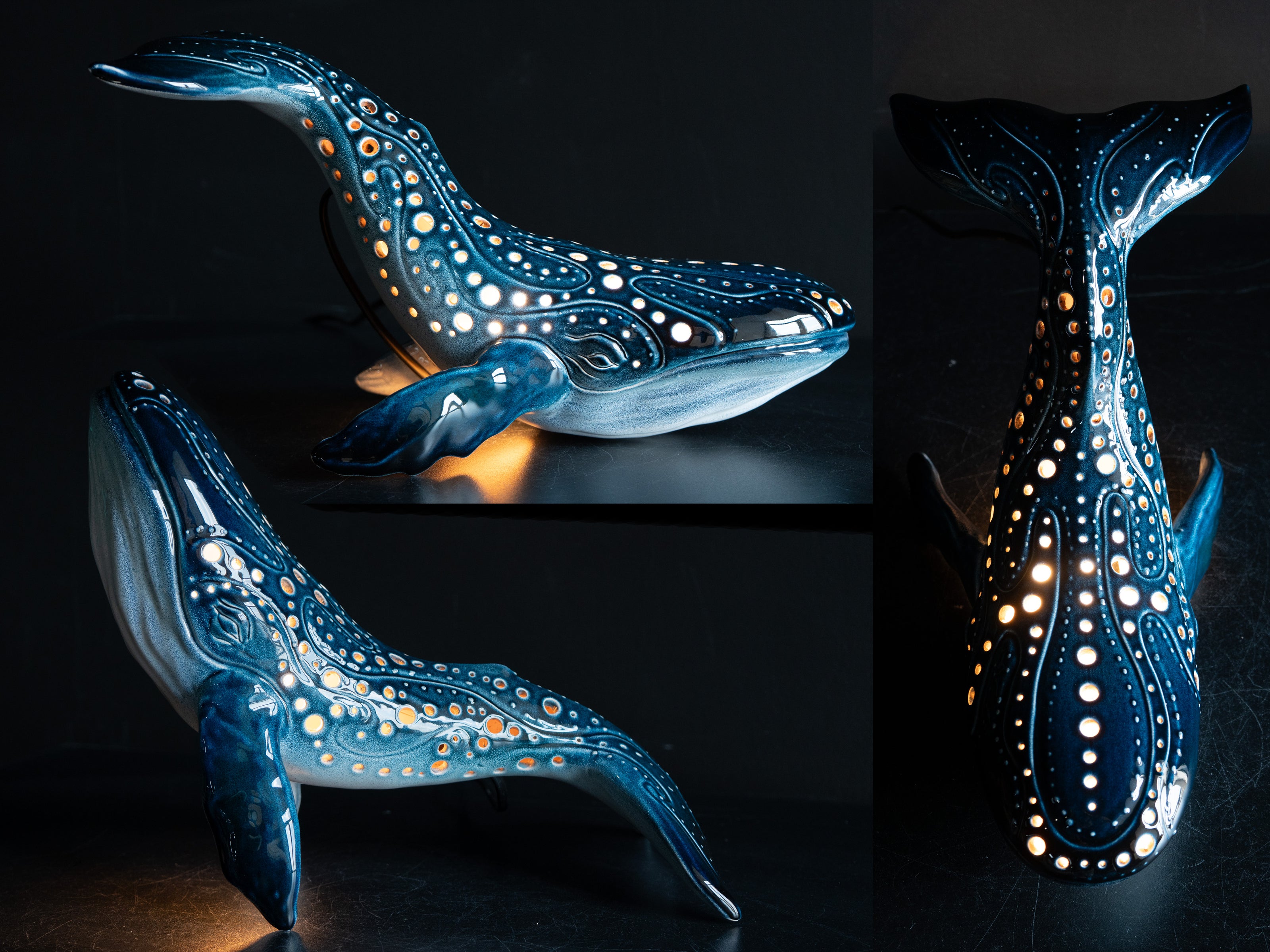 Handmade Ceramic Whale Lamp