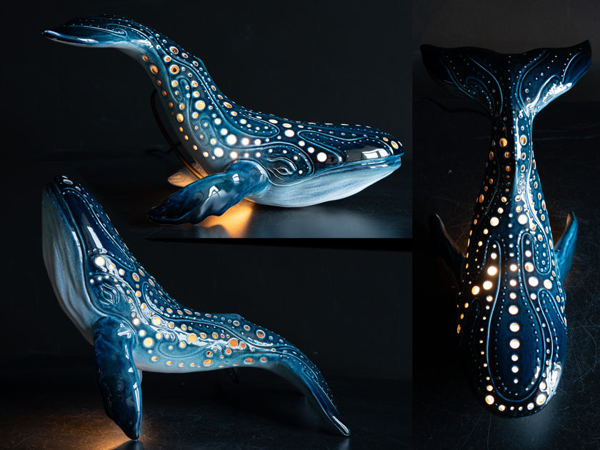 Handmade Ceramic Whale Lamp