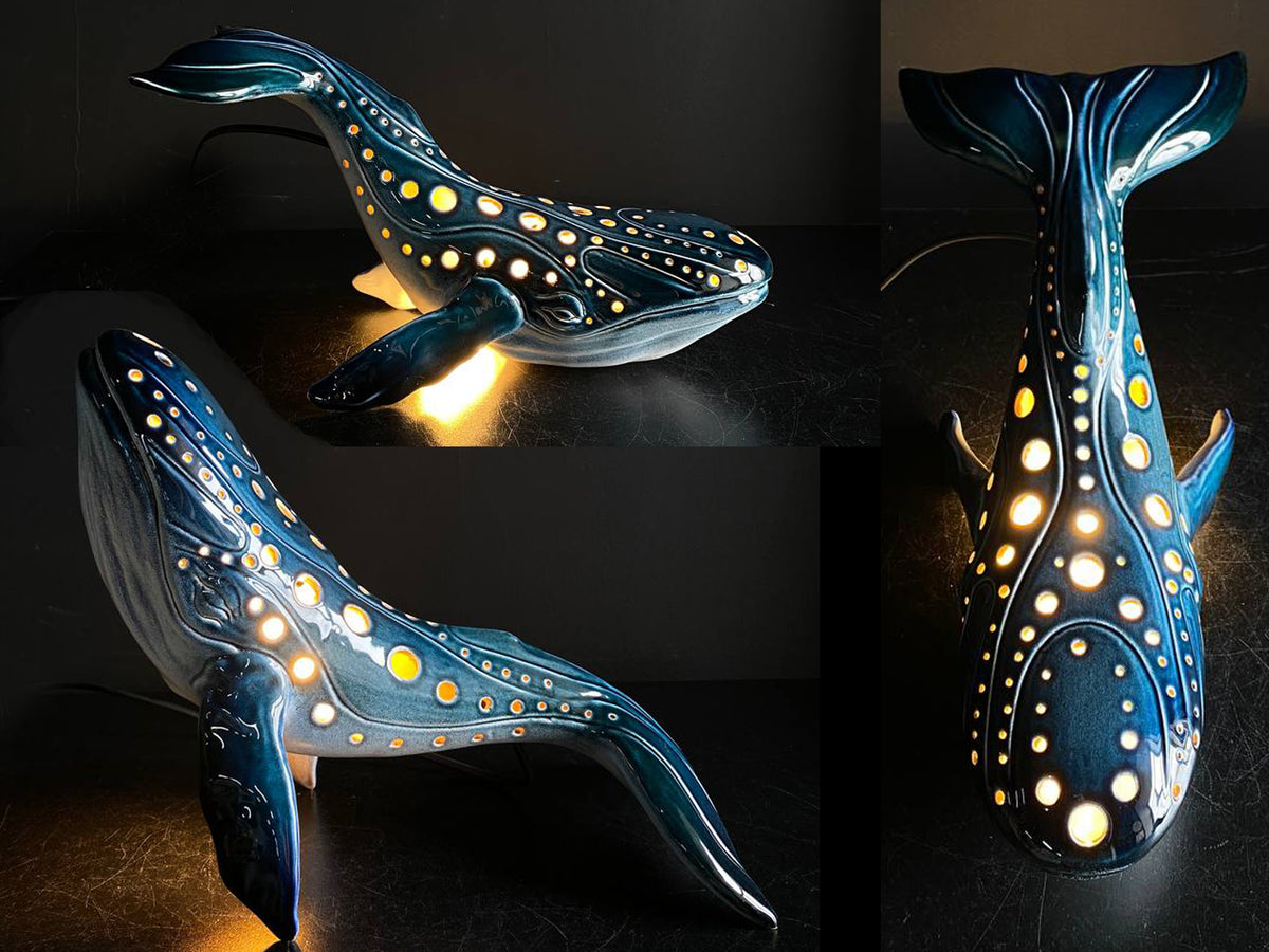 Handmade Ceramic Whale Lamp