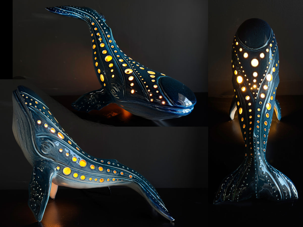 Handmade Ceramic Whale Lamp