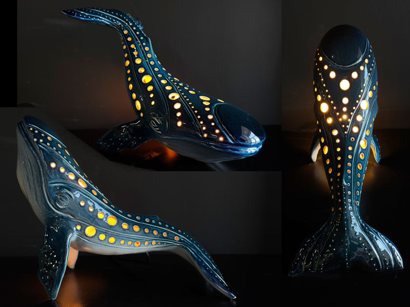 Handmade Ceramic Whale Lamp