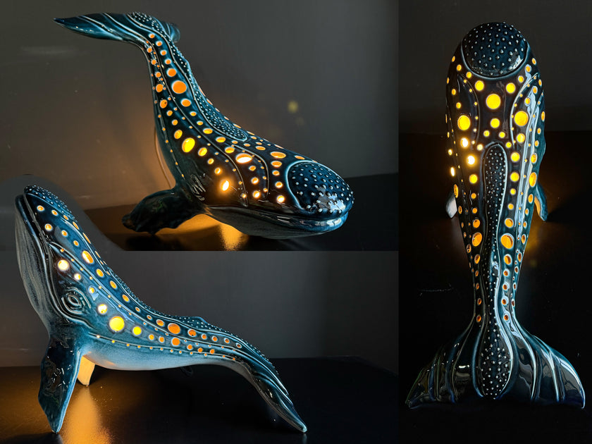 Handmade Ceramic Whale Lamp