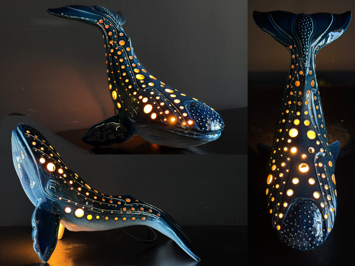 Handmade Ceramic Whale Lamp