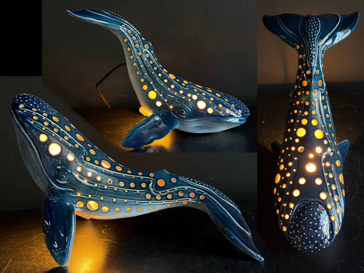 Handmade Ceramic Whale Lamp