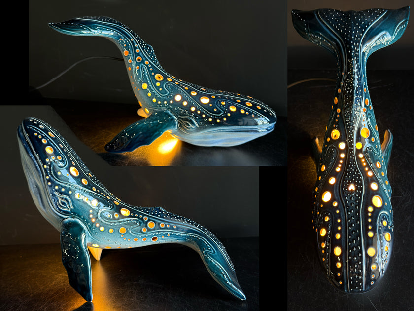 Handmade Ceramic Whale Lamp