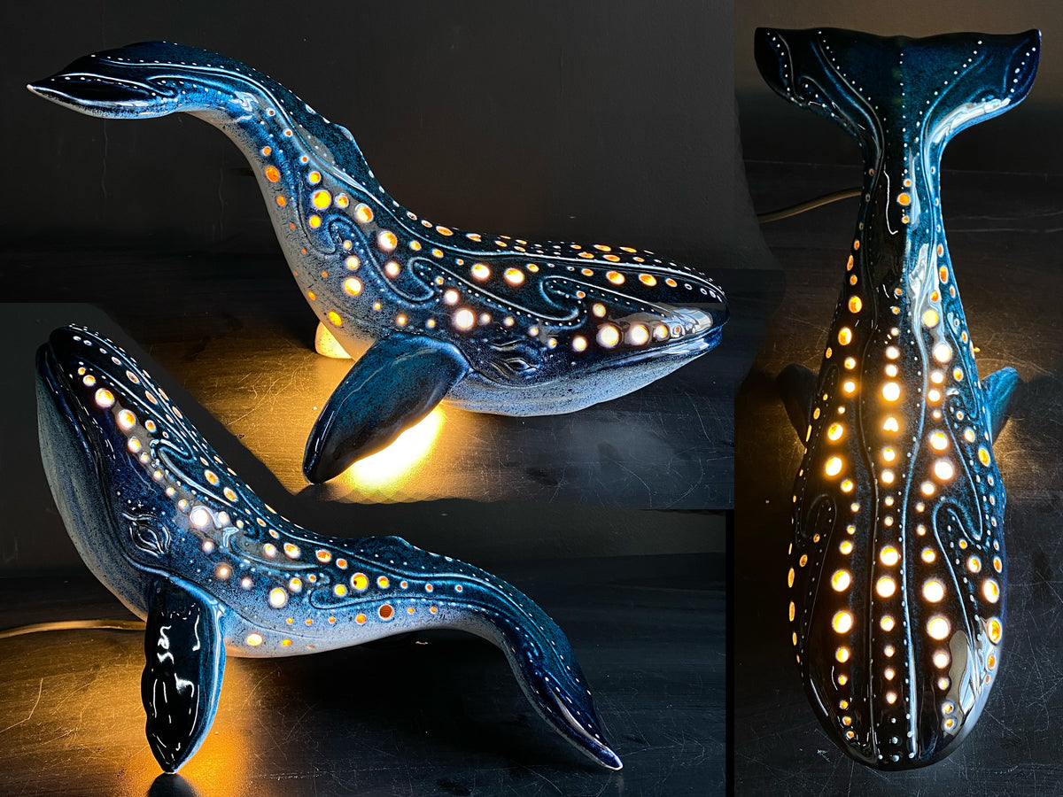 Handmade Ceramic Whale Lamp