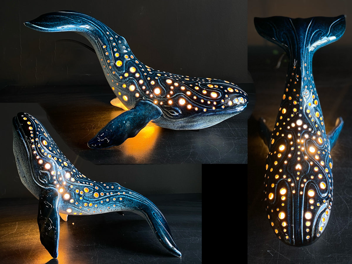 Handmade Ceramic Whale Lamp