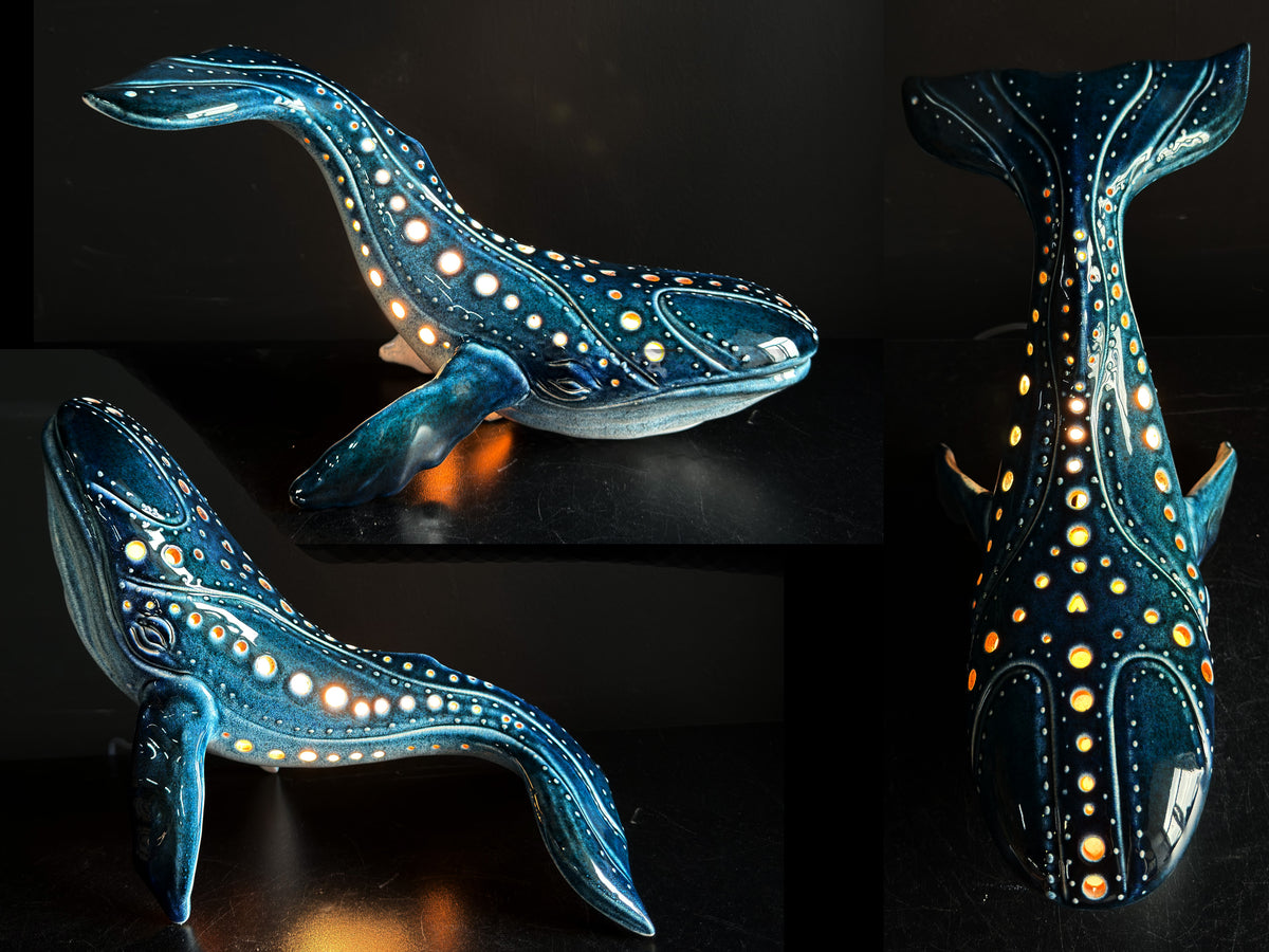 Handmade Ceramic Whale Lamp