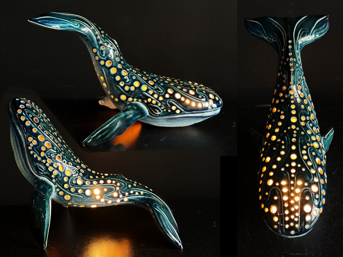 Handmade Ceramic Whale Lamp