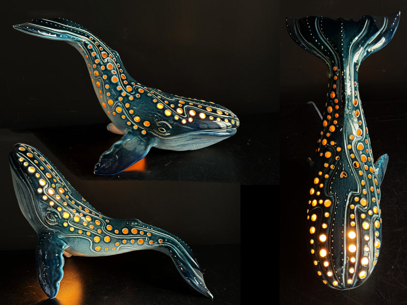 Handmade Ceramic Whale Lamp