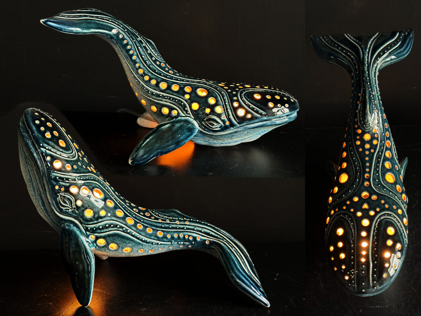 Handmade Ceramic Whale Lamp