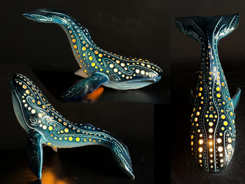Handmade Ceramic Whale Lamp