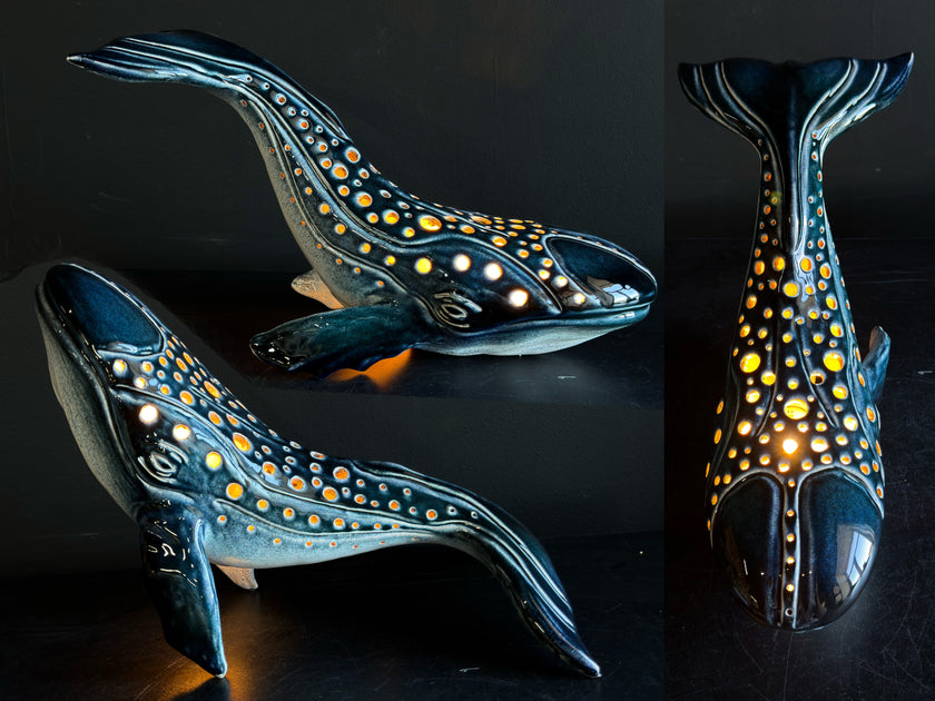 Handmade Ceramic Whale Lamp