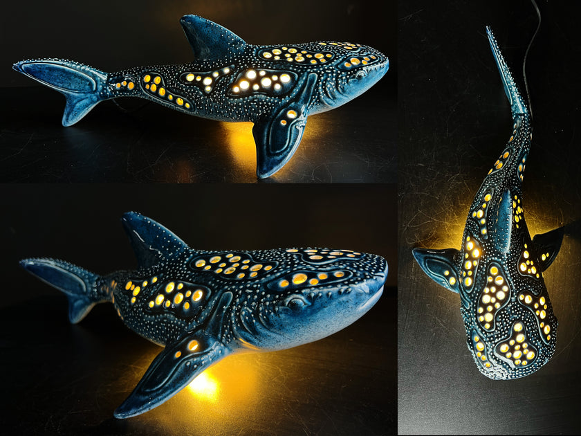 Handmade Whale Shark Ceramic Lamp