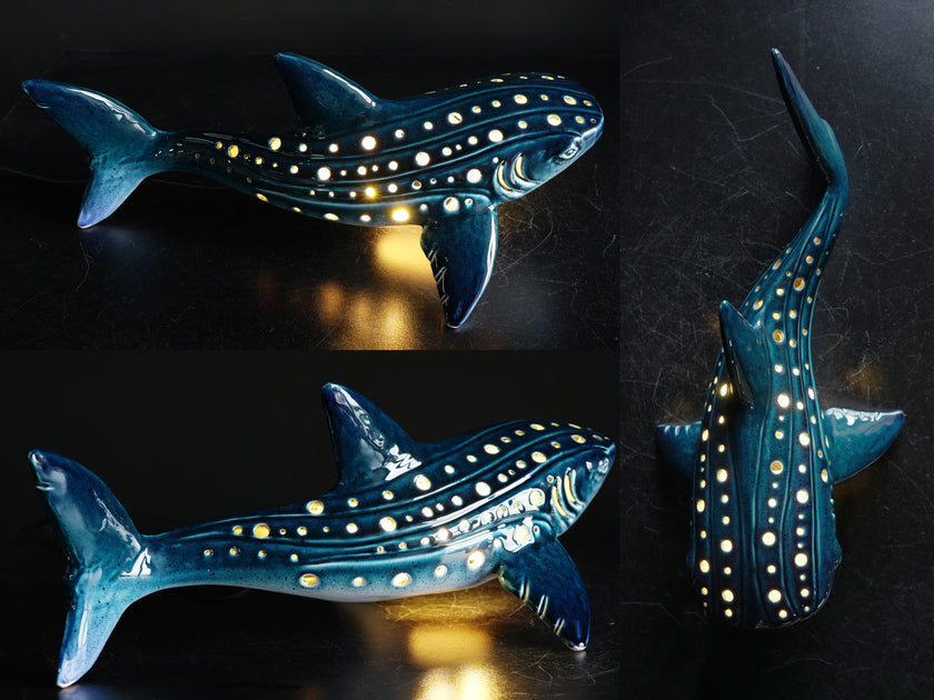 Handmade Whale Shark Ceramic Lamp