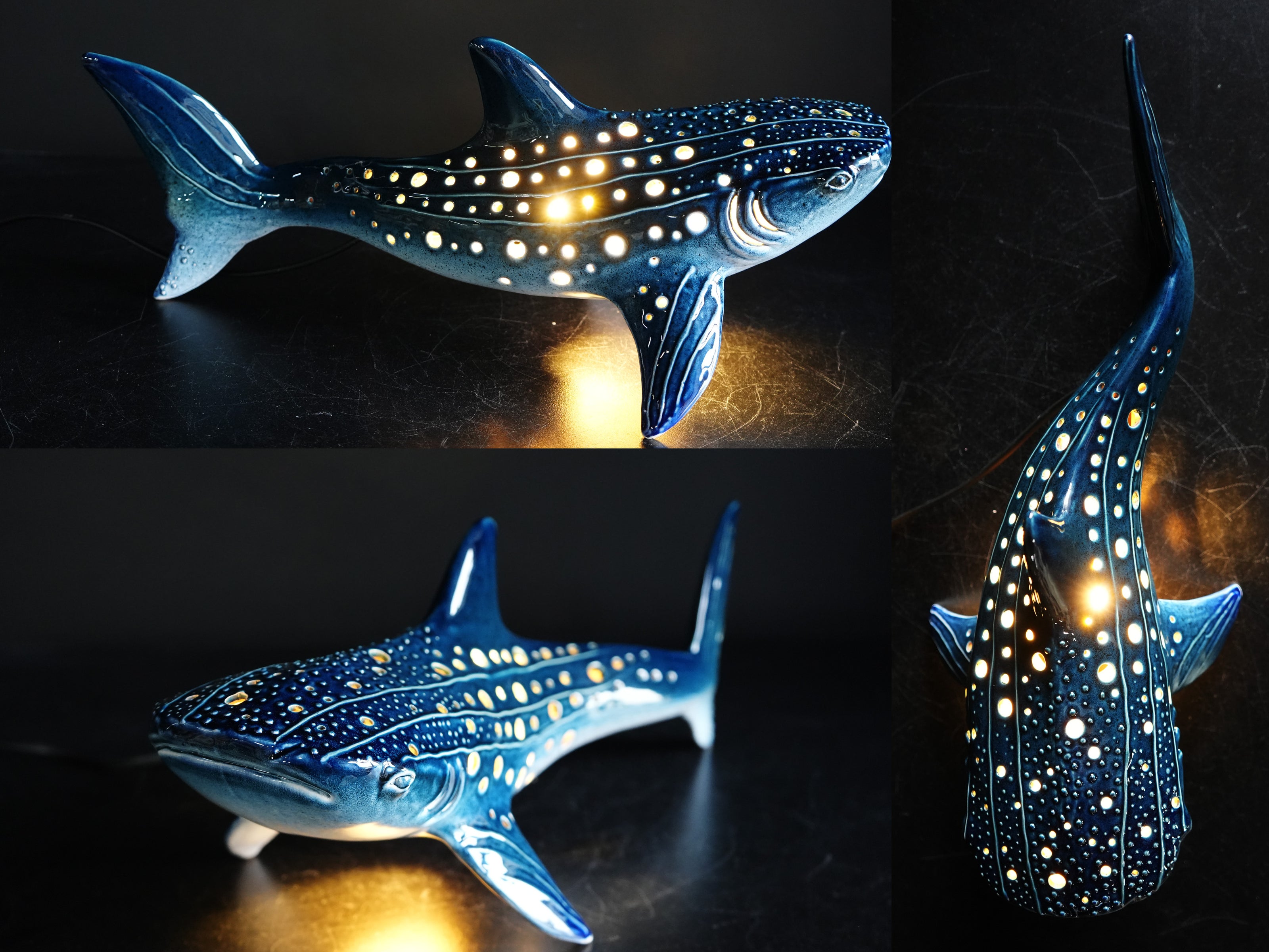 Handmade Whale Shark Ceramic Lamp