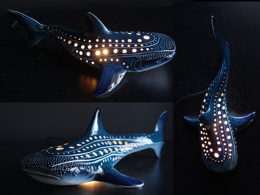Handmade Whale Shark Ceramic Lamp