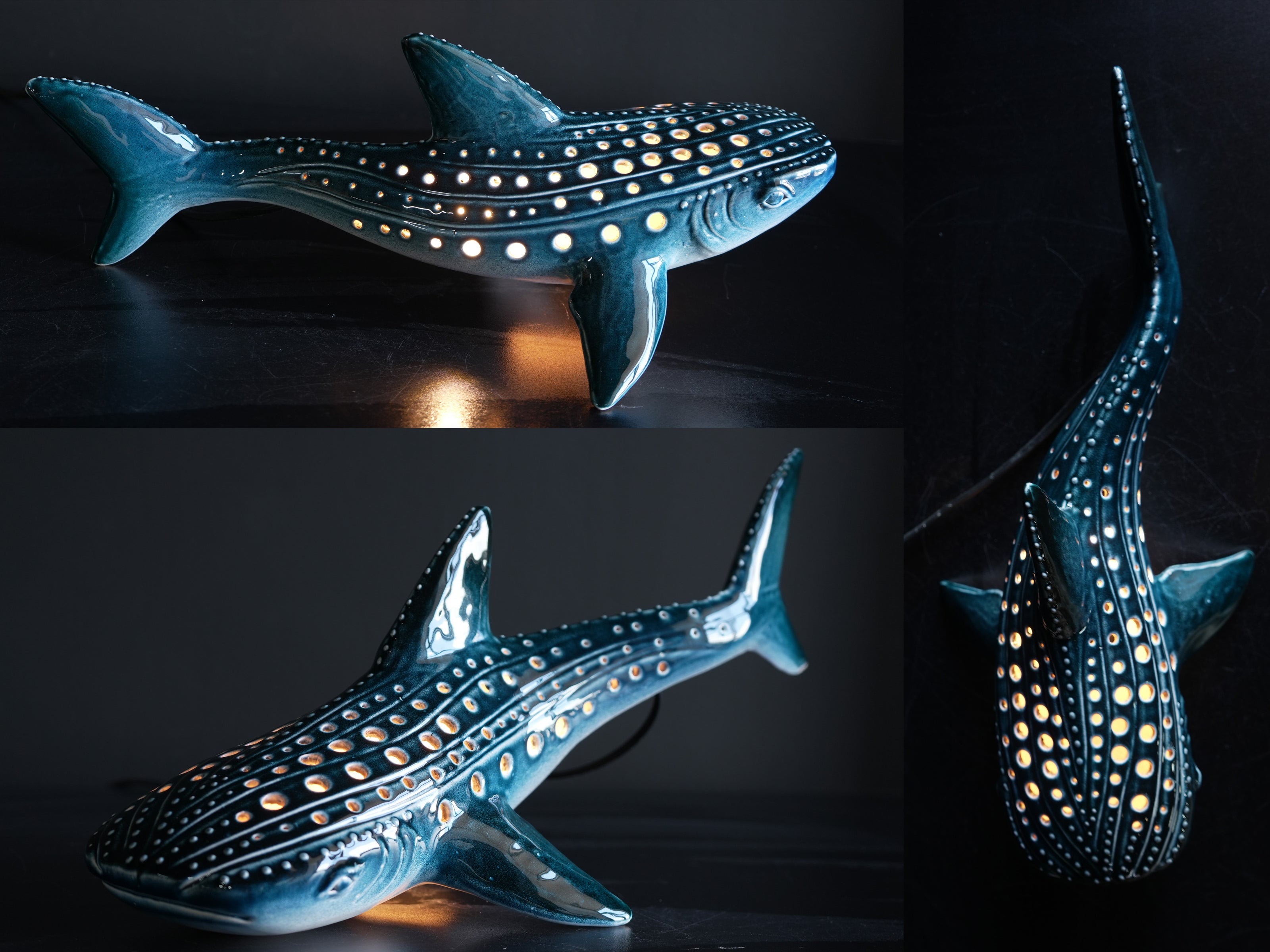Handmade Whale Shark Ceramic Lamp