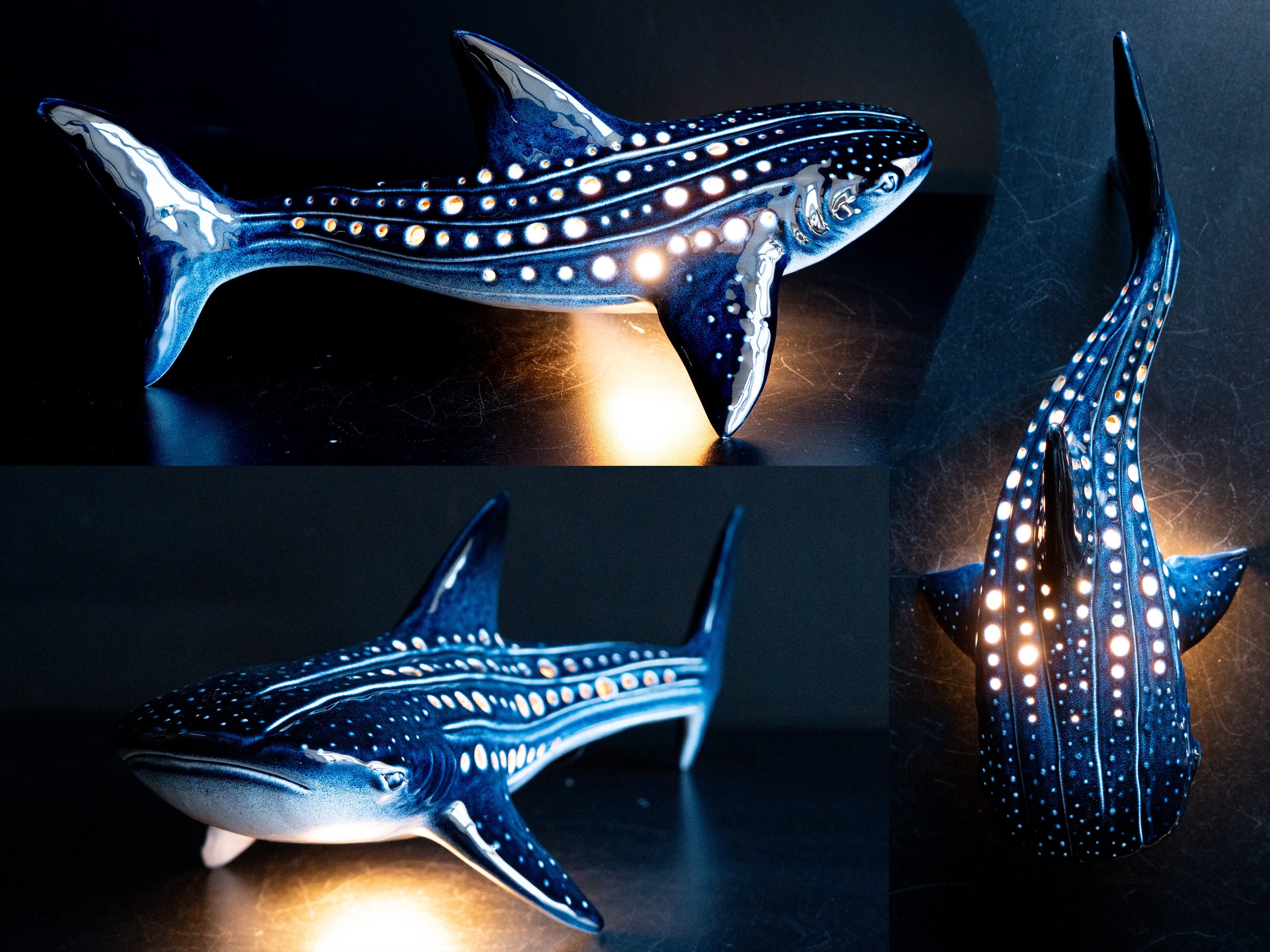 Handmade Whale Shark Ceramic Lamp