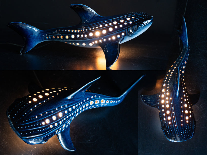 Handmade Whale Shark Ceramic Lamp