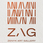 Zenyk Art Gallery logo on a textured white background