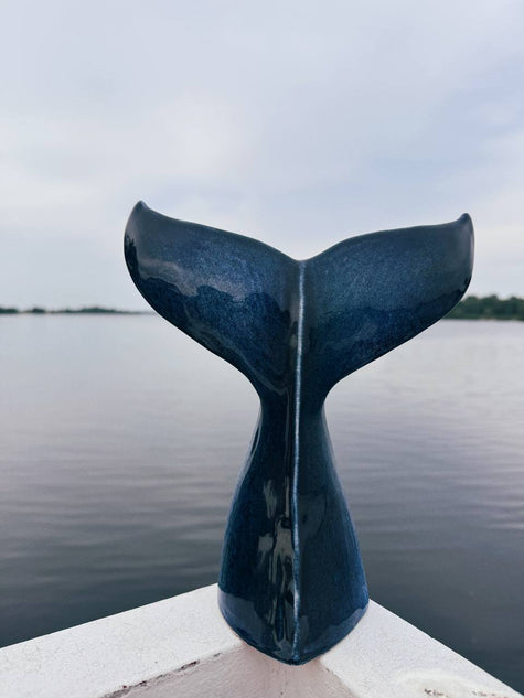 Whale Tail Ceramic Decor